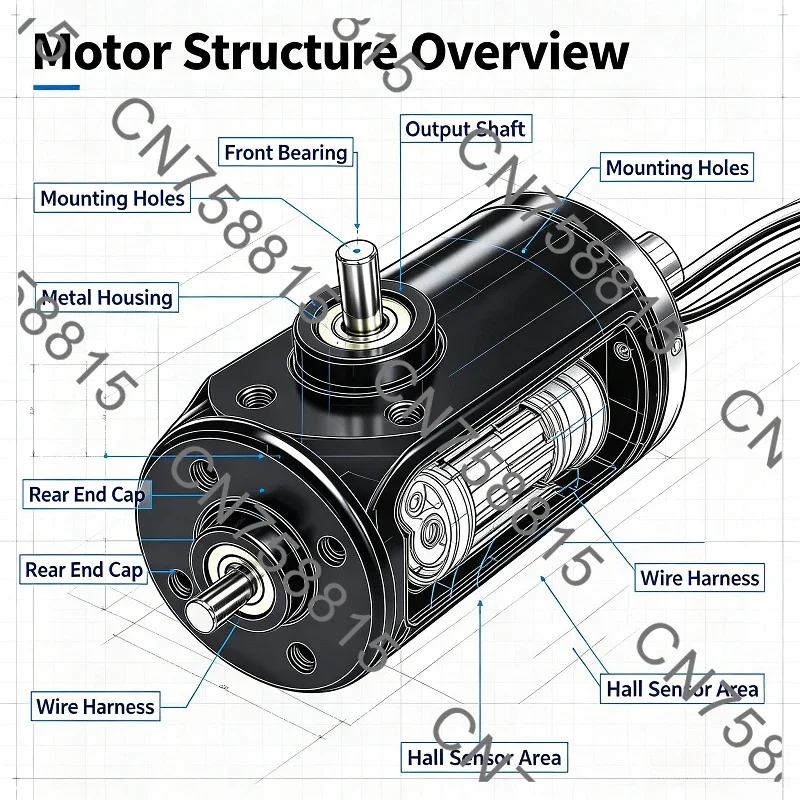 External Drive Support PWM BRK FG FR，High Torque 4260 775 Brushless Motor 8 Wire Hall Sensor Motor