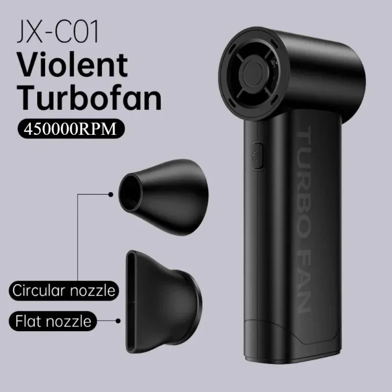 450000rpm handheld mini turbo ventilador de ar elétrico poderoso grande vento secador de cabelo de alta velocidade turbo recarregável ventilador