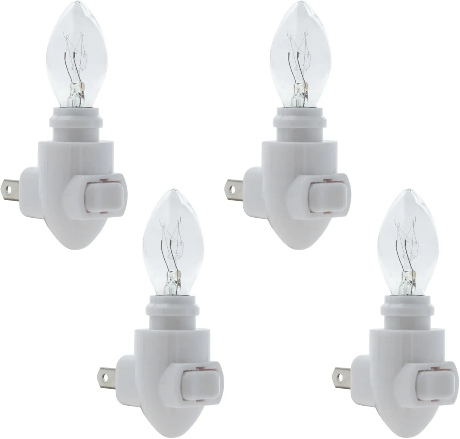 

DIY Plug-in Night Light Module Kit with 4W Bulb, White Plastic, Pack of 4 - Perfect for Custom Decorative Lights