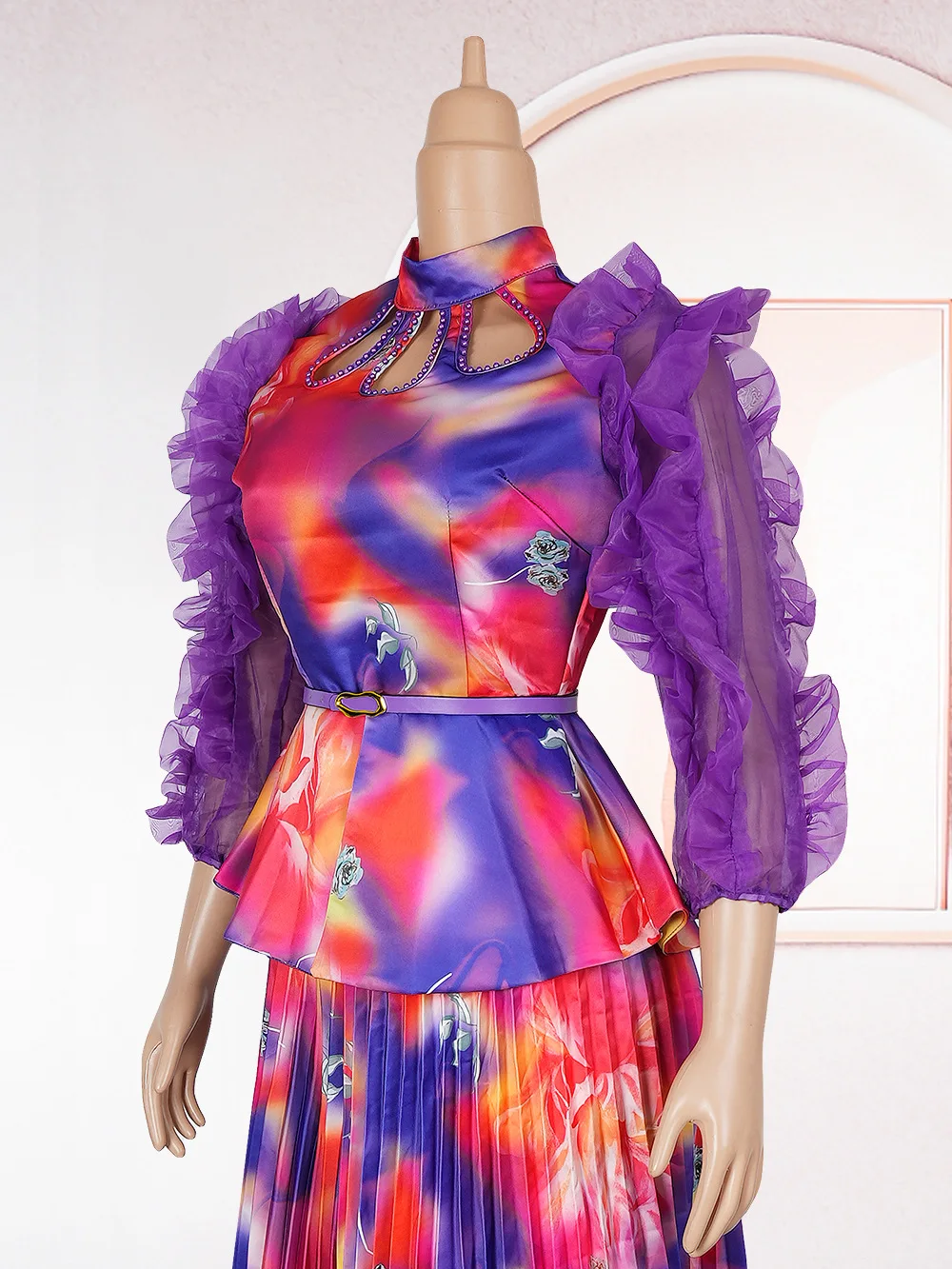 الملابس الأفريقية للنساء 2 قطعة مجموعات بلوزات والتنانير الدعاوى Dashiki أنقرة تركيا وتتسابق ثوب حجم كبير فساتين حفلات الزفاف