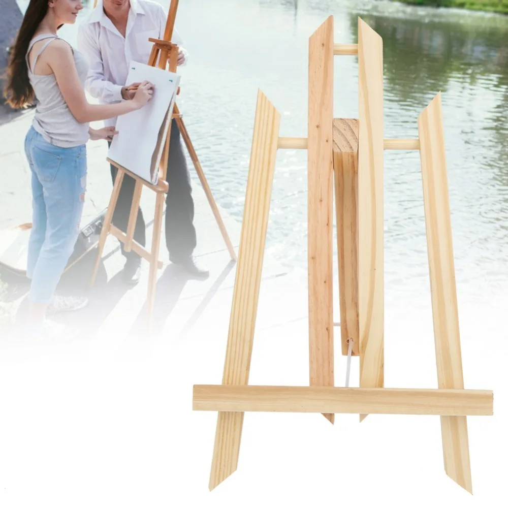Easy Angle Adjustment 28cm Wood Easel Foldable Beech Table Easel Multi-Groove Freestanding Sketch Easel Daily Ornament Display
