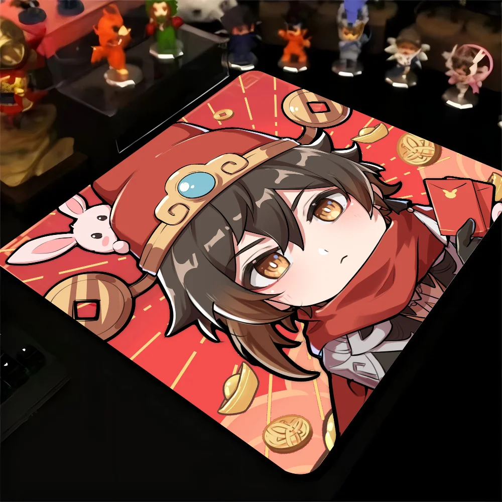 Zhongli Genshin Impact Mousepad Small LockEdge Mouse Pad For Gamers Computer Desk Pad Rectangular Anti-slip Rubber