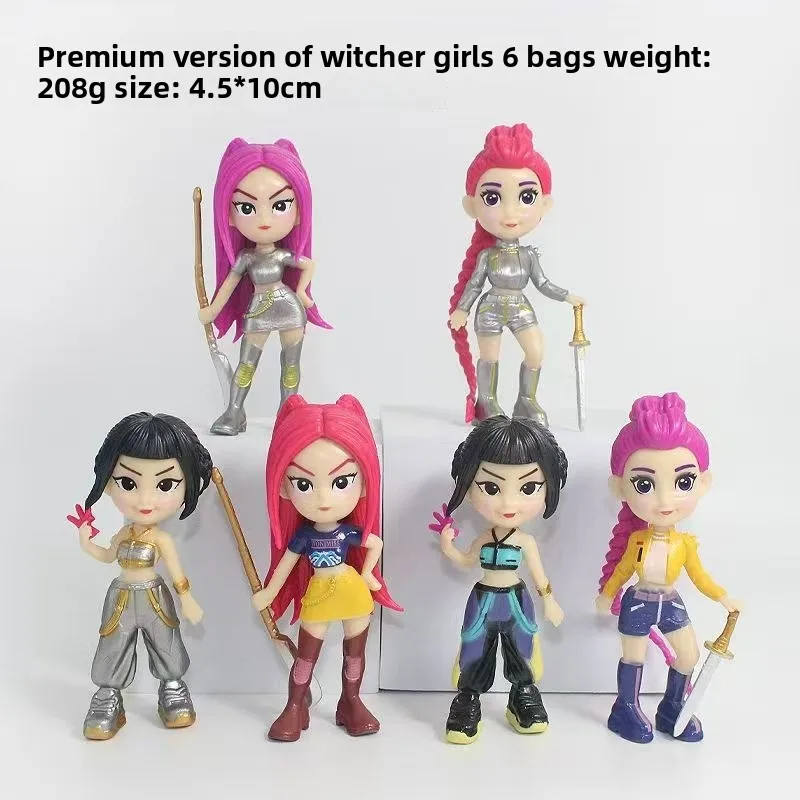 

Surprise box 6 sets of anime K-pop D-emon H-unters women's group RUMI MIRA ZOEY 10 cm dolls, PVC action dolls, toys and gifts.