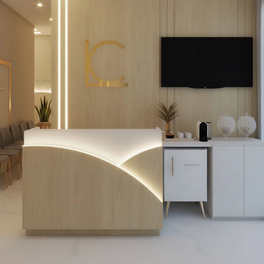 

&c New Minimalist Curved Dental Clinics Small Hospitals Beauty Salons Spas Reception Desk