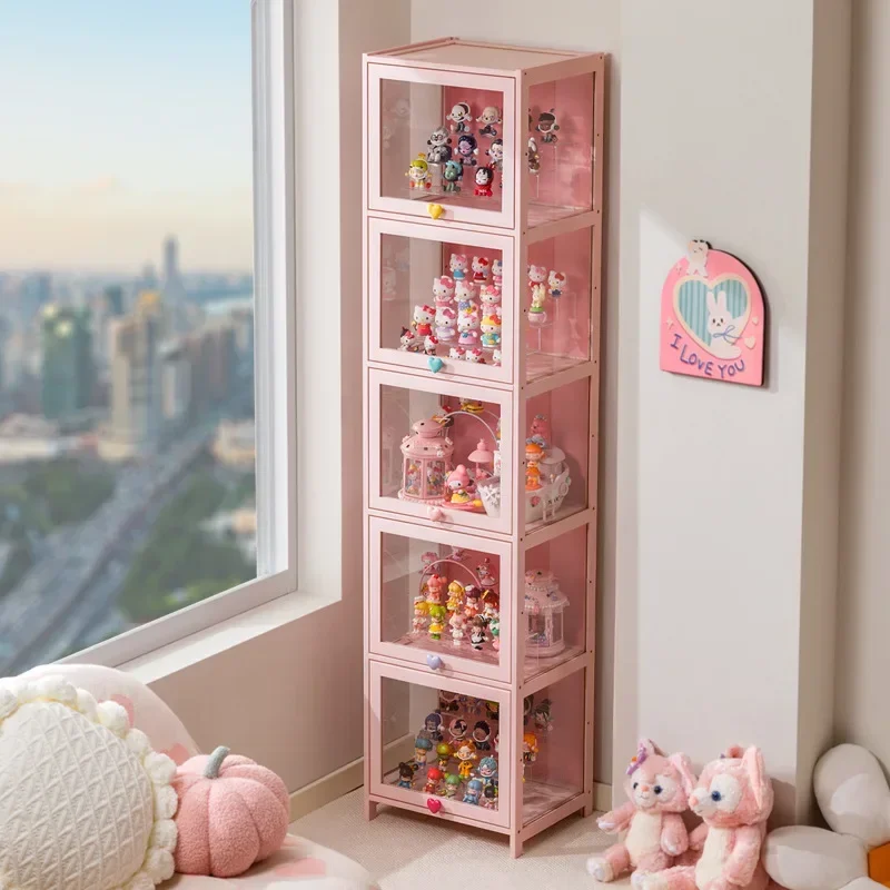 Figure Toy Display Cabinet Acrylic Bookcase Floor-to-ceiling Transparent Shelf Dust-proof Storage Cabinet Household Locker