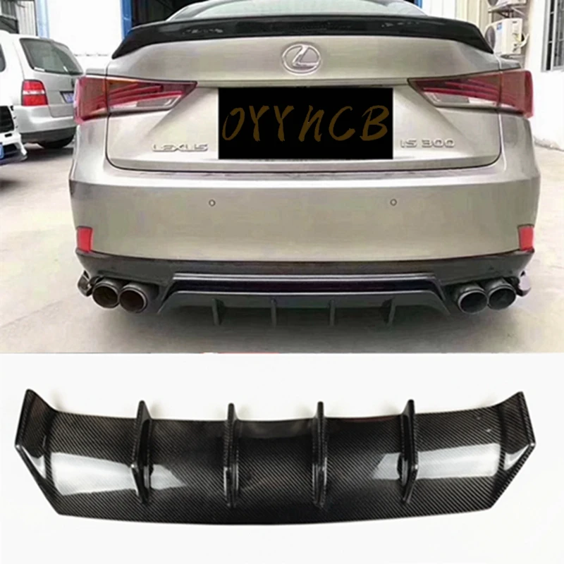 For Lexus IS IS200t IS250 IS350 IS300 F Sport Sedan 2016-2019 4 Door Rear Diffuser Lip Bumper Carbon Fiber Tow Splitter Spoiler