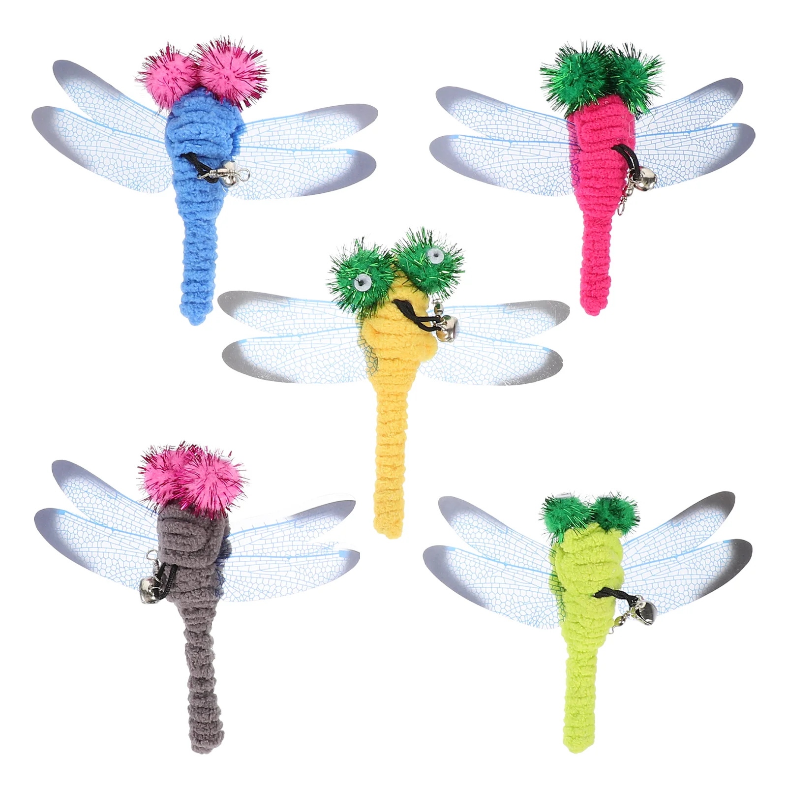 

5 Pcs Durable Replacement Dragonfly for Interactive Cat and Kitten Toy Wands Cat Toys Cat Teaser Toys