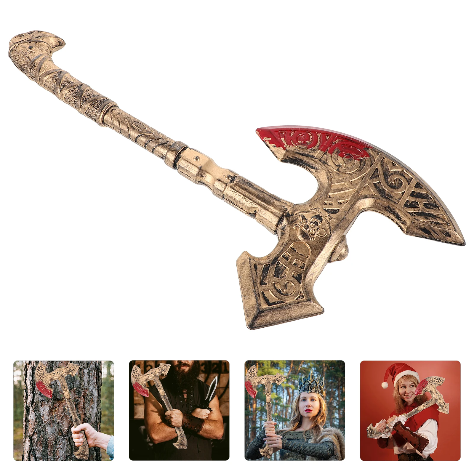 

Simulated Halloween Viking Stage Axe Stage Props Fake Axes Party Performance Prop Props Fake Axes Realistic Design