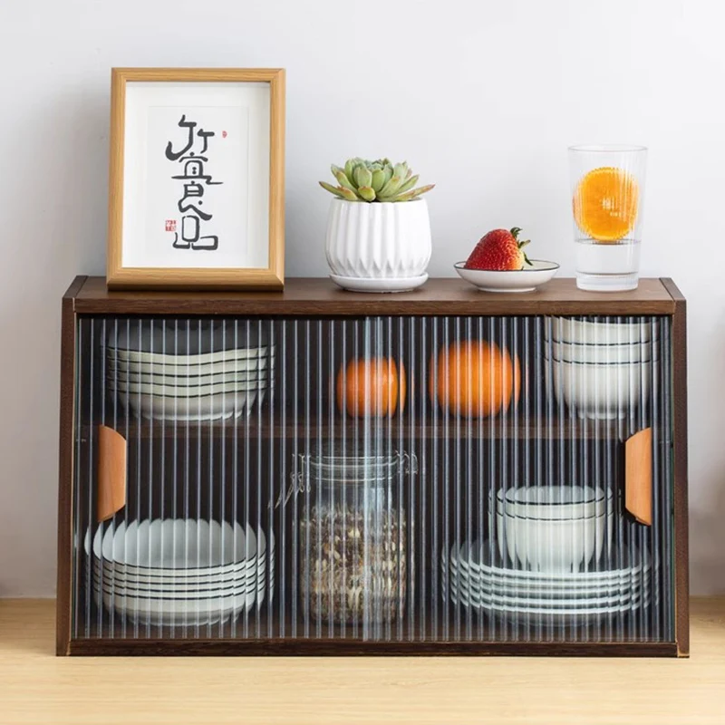 Mid Century Wooden Sideboard Laden Shelves Buffet Display Sideboard Hallway Multifunctional Armoires De Salon Bedroom Furniture