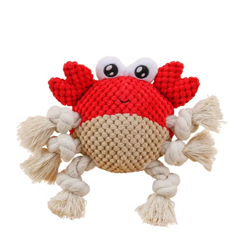 

Hot-selling Crab-shaped Soft Plush Pet Toy With Airbag Sound For Dog Toys Chewing Molars Anti-bite Toy