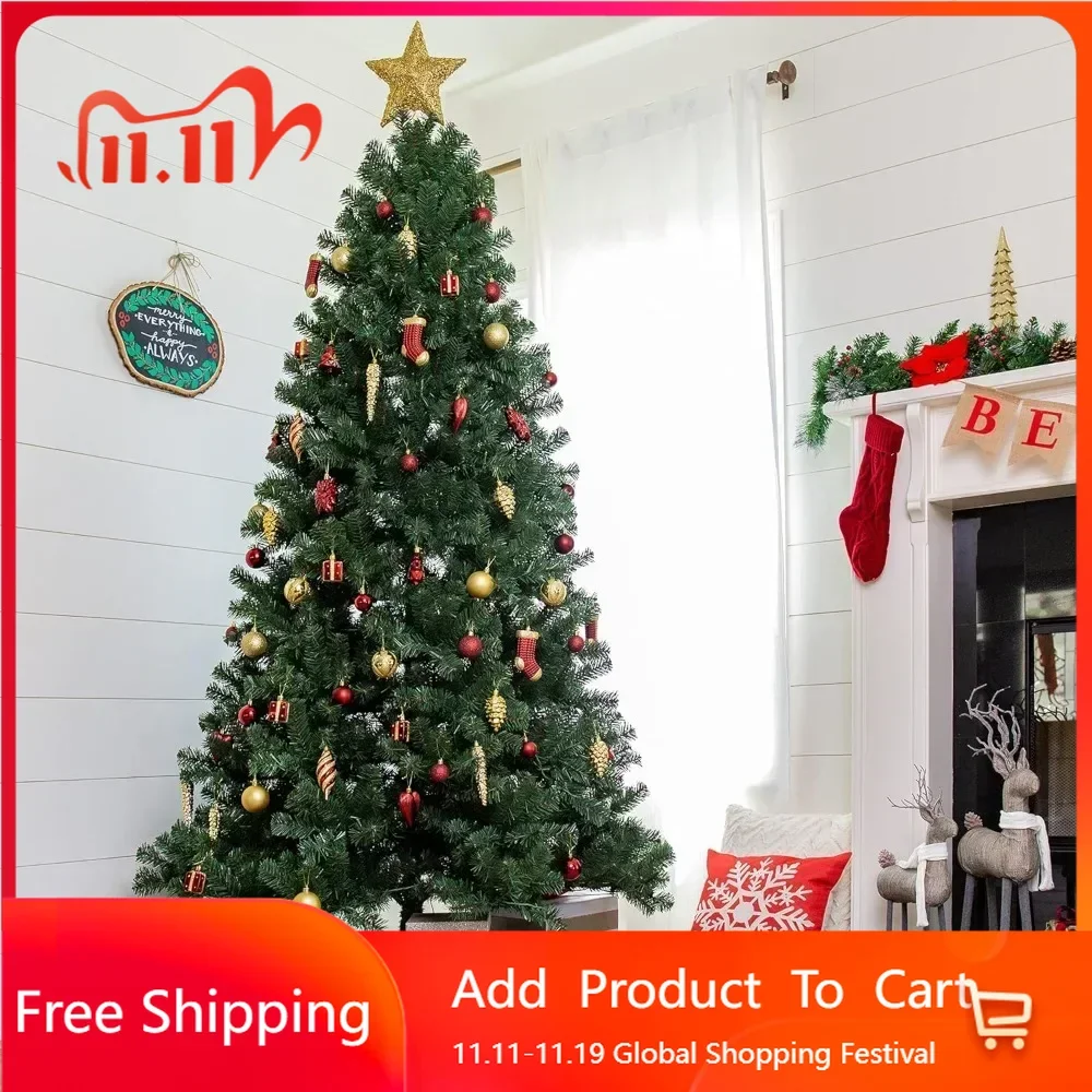 12ft Artificial Spruce Christmas Tree W/ 1,250 LED Lights, 4,693 Memory Steel Tips, Metal Stand, Christmas Trees