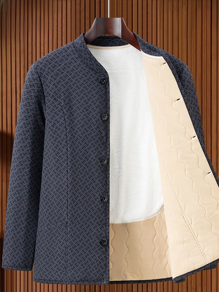 

Мужская хлопковая куртка на подкладке Thiened Fce, верхняя одежда, теплое зимнее пальто, V-Ne Long Sve, повседневная одежда стандартной посадки для папы