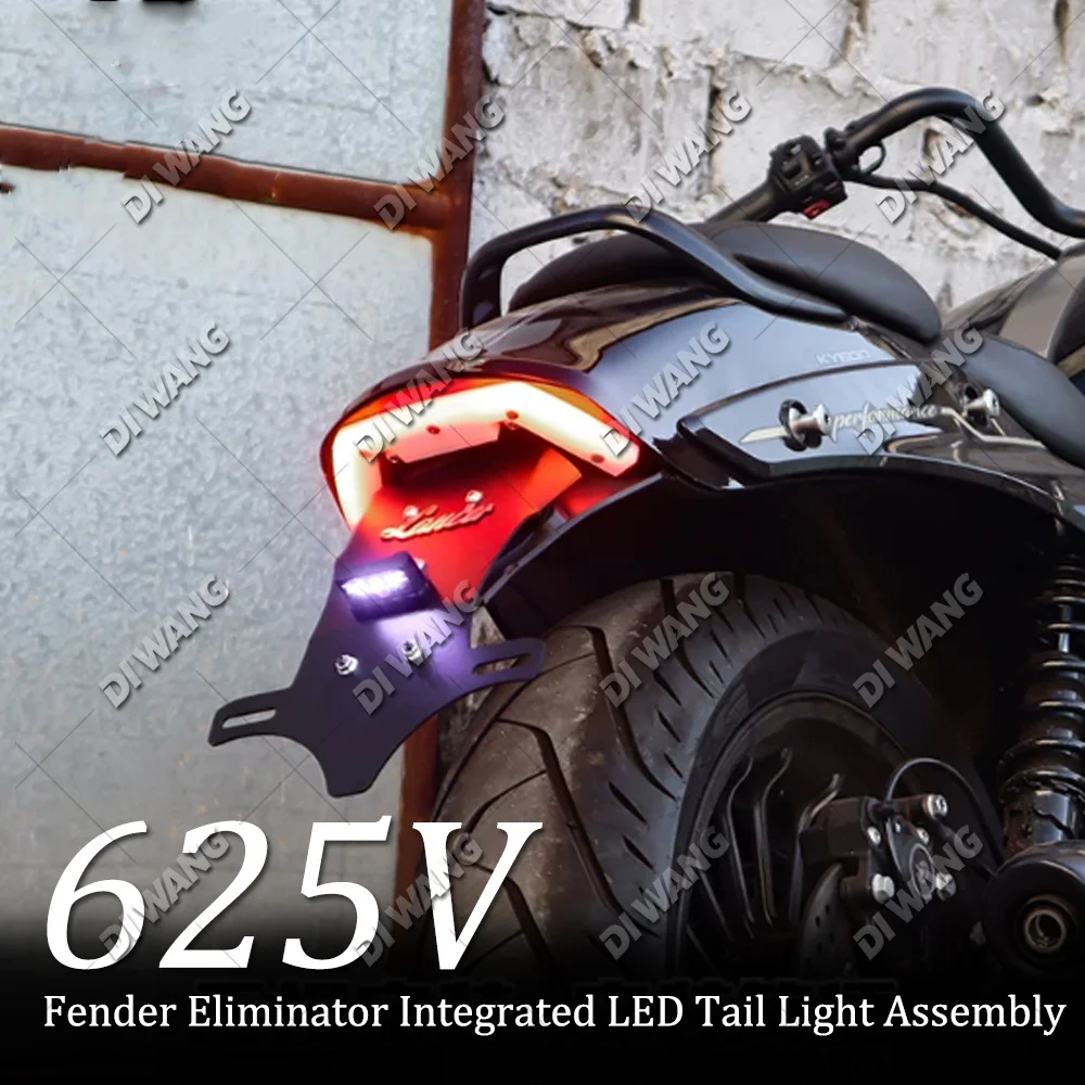 For COLOVE KOVE 625V KY625 Motorcycle Rear License Plate Bracket With Integrated LED Tail Light Assembly Modified Accessories