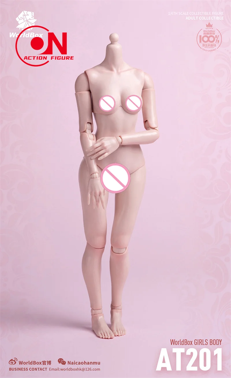 متوفر في المخزون Worldbox AT201 AT202 1/6 فتاة مشتركة مرنة الجسم عادي الدهون الساق 12 ''أنثى الجندي الضوء الأبيض تان الجلد عمل الشكل #4