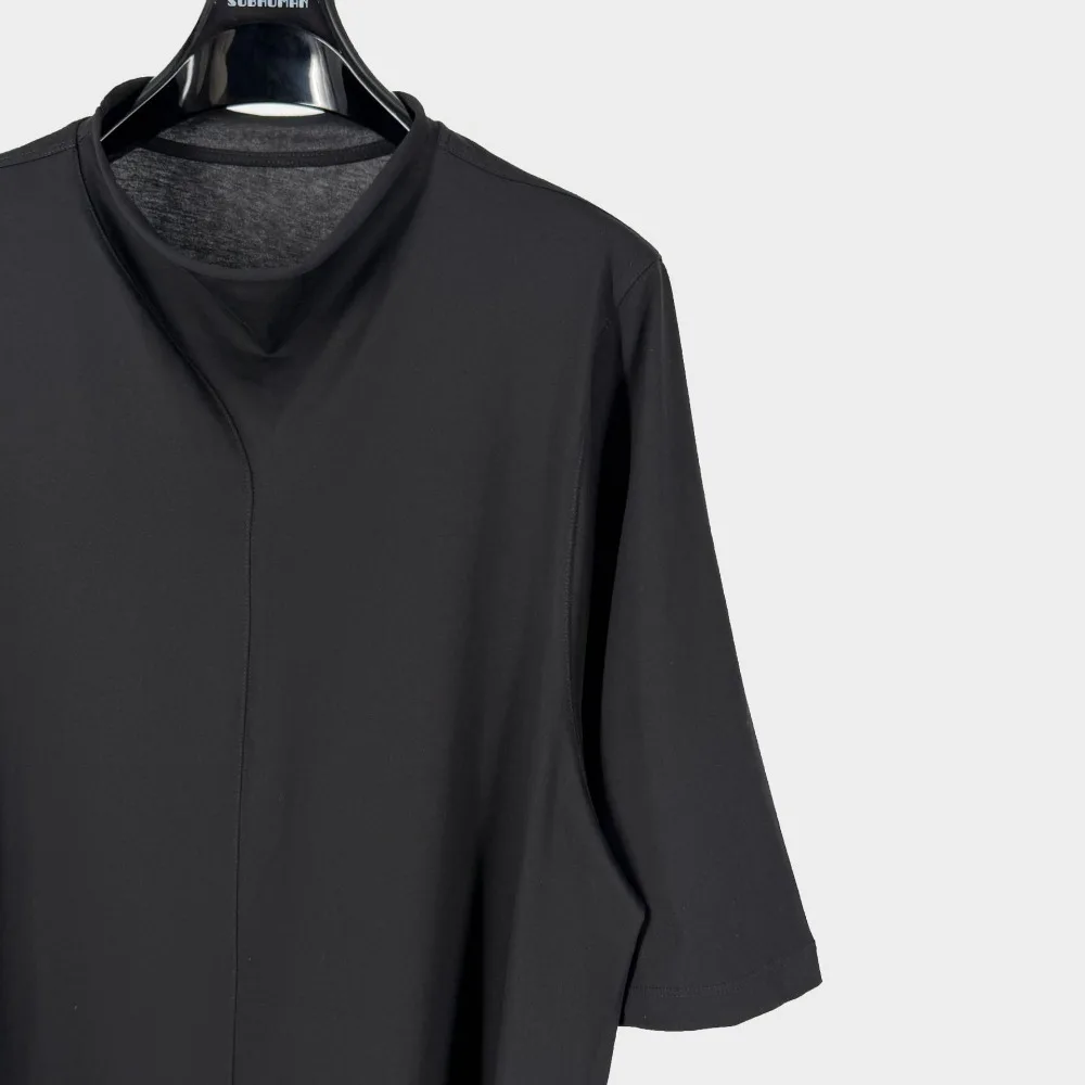 High Street RO Tees Tshirt Tops Men's Summer New Dark Style Black High Collar Short Sleeved Casual Loose T-shirt