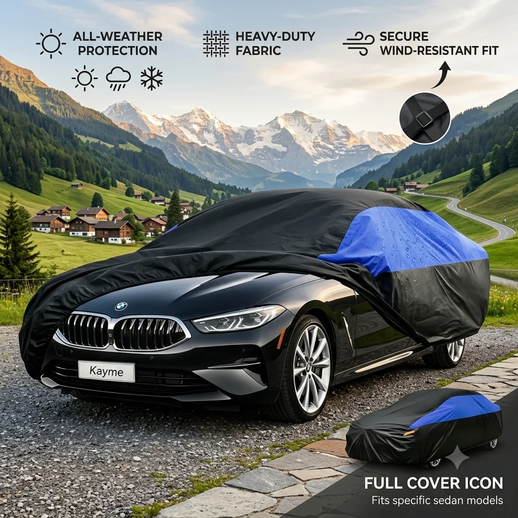 

Breathable Waterproof Car Cover Outdoor Dustproof Anti-UV Anti-Scratch Vehicle Cover With Elastic Hem Fit For Sedan