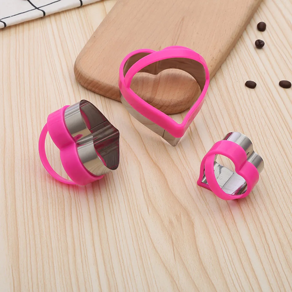 

2 Sets Stainless Steel Biscuit Mold Heart Shaped Baking Tools Reusable Easy Clean DIY Cookie Molds Cake Fruit Gifts