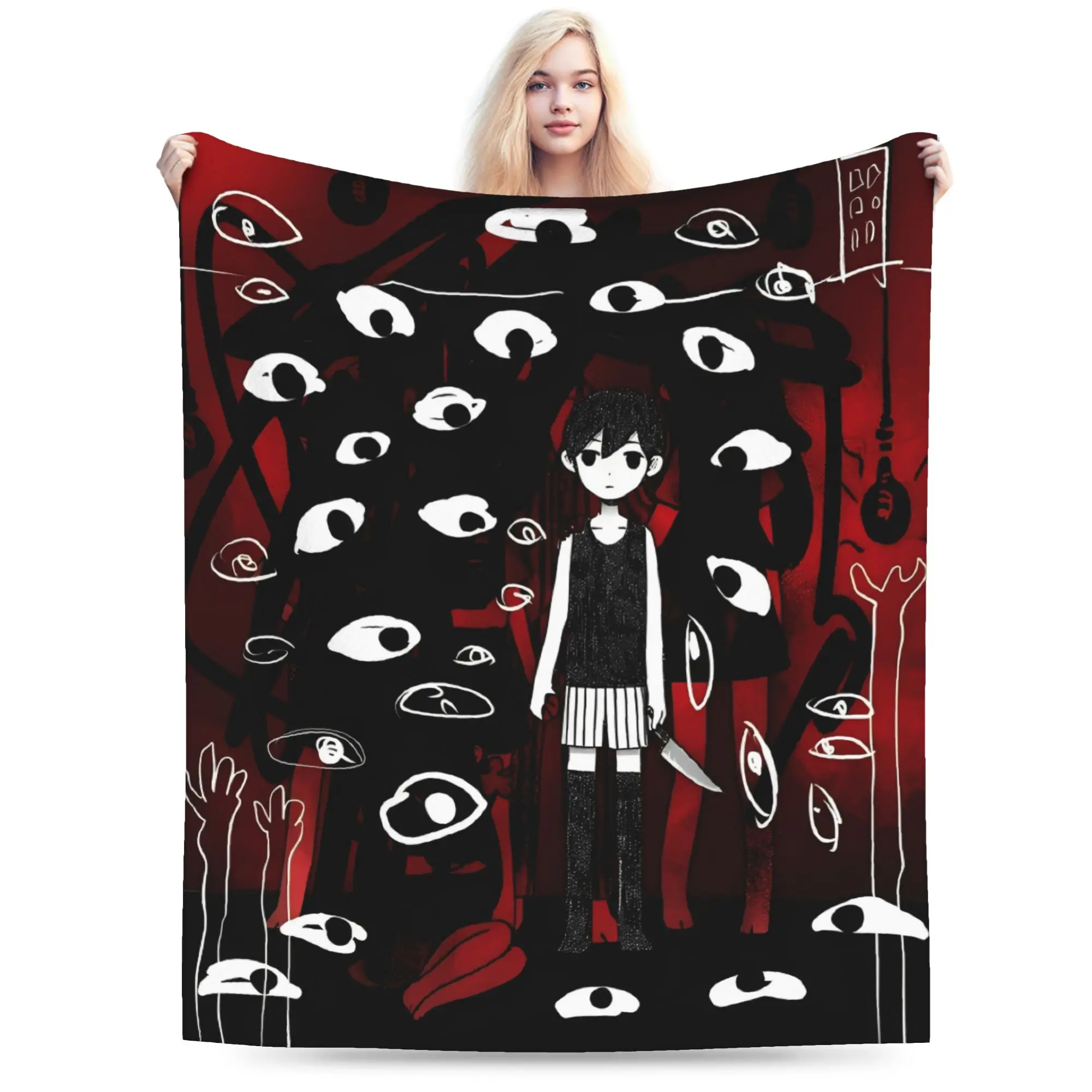 Anime Basil Sunny Omori Game Blanket  Soft Warm Plush Throw Blanket For Couch Bed Travel Office Flannel Bedspread Bed Cover