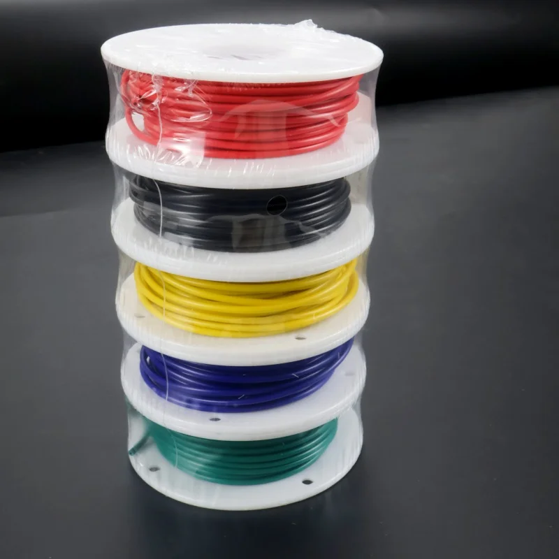22AWG 5 цветов DIY провод силиконовый луженый медный электронный провод, проволочный кабель