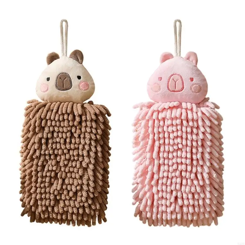b2rf ผ้าขนหนูที่น่ารัก Capybara ผ้าเช็ดตัวดูดซับไมโครไฟเบอร์แบบนุ่ม
