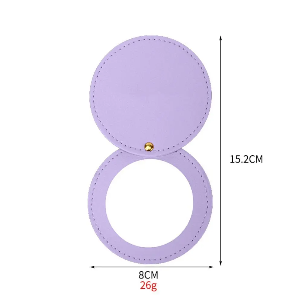 

Round Leather Rotating Mirror 360 Degree Rotation Mini Round Beauty Mirror No Deformation Folding Pocket Mirror Gift