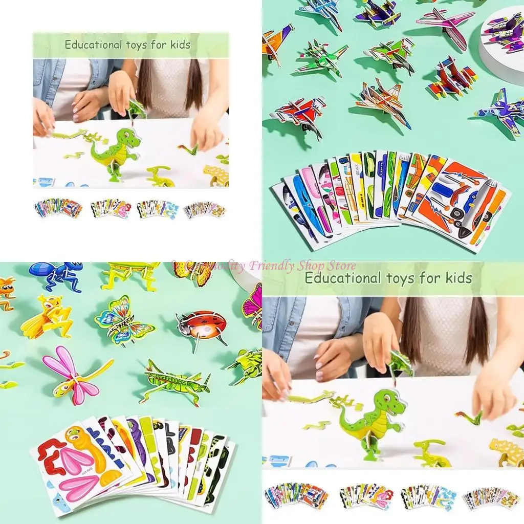 

85AE Cartoon Animal Theme Puzzle Toy Building Block Toy for Kids Educational Fine Motor Skill Toy Child Christmas Gift