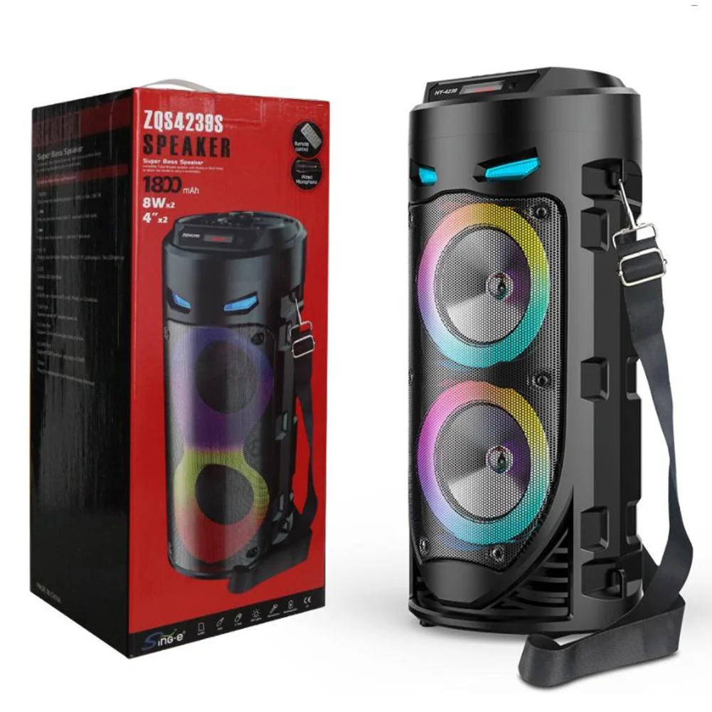 

Портативная Bluetooth-колонка с поддержкой USB/TF/AUX/FM/BT/MIC, беспроводная стереоколонка для дома, улицы, вечеринок, подарок