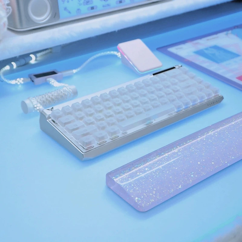 Resin Palm Rest Custom Purple Blue Hand Support For Mechanical Keyboard 75/87% Cute Wrist Rest Gaming Keyboard Accessories Gift
