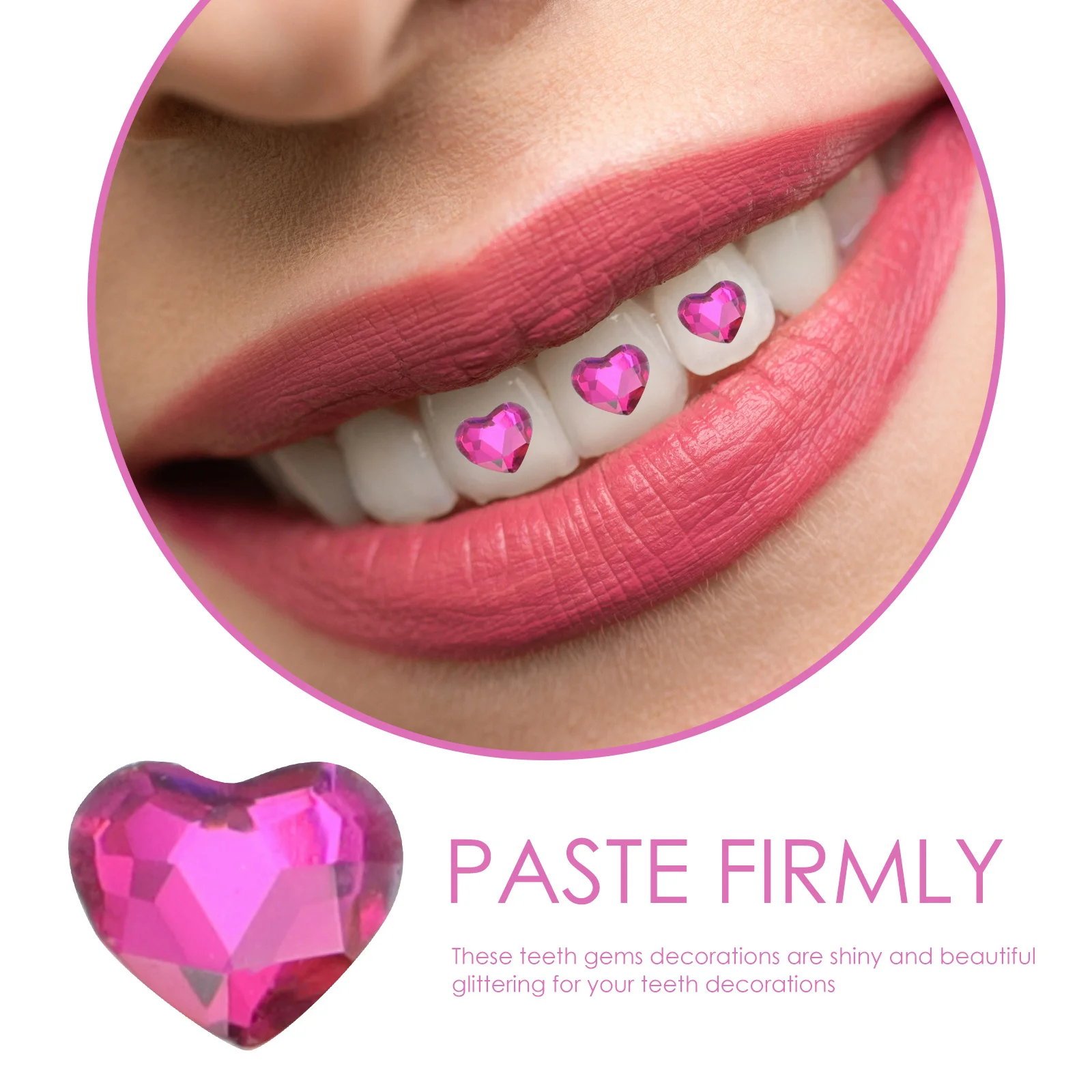

10Pcs Heart Shape Teeth Gems Shiny Crystal Teeth Jewelry DIY Decoration Tooth Jewelry Gems Rhinestones for Makeup