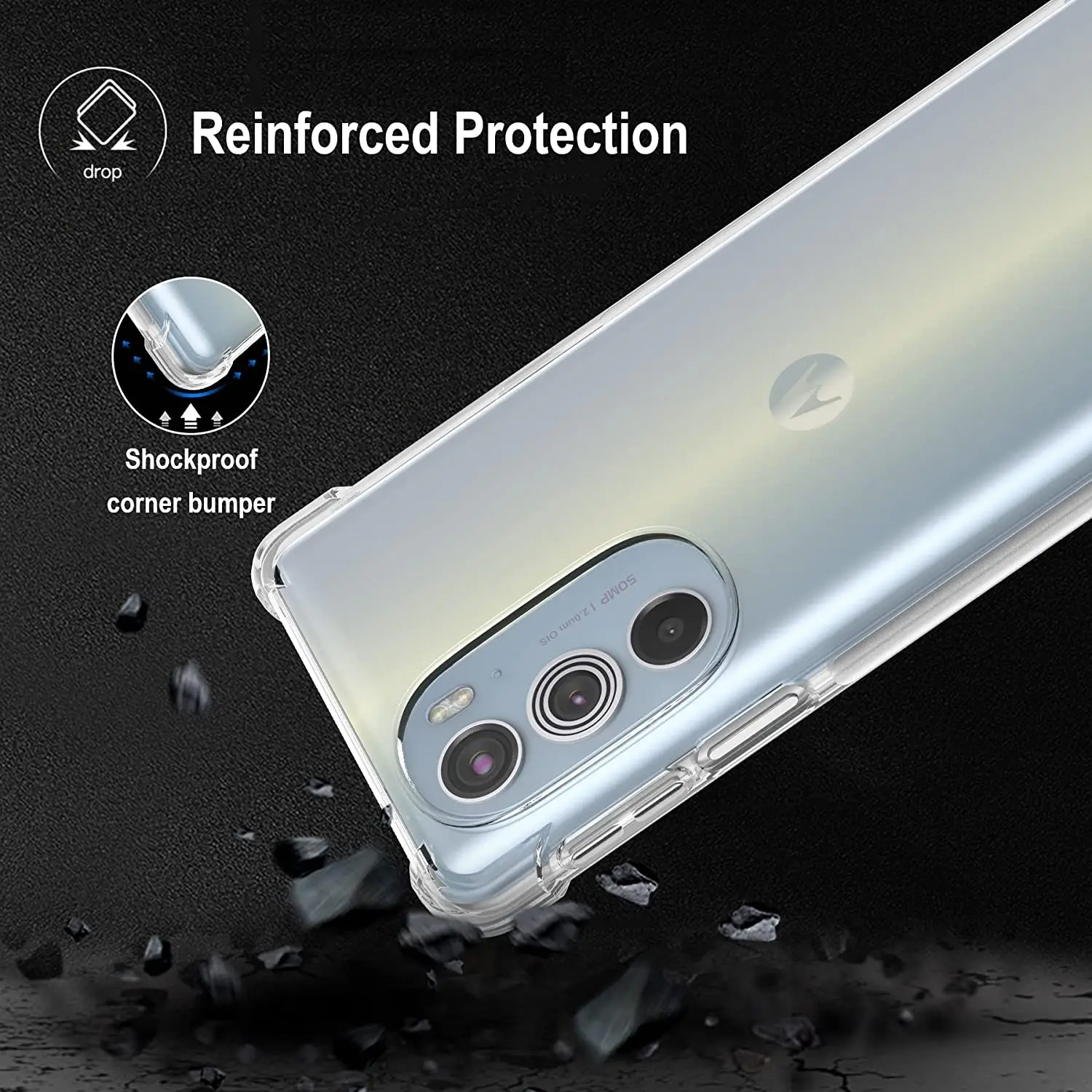 Reinforced Corners Clear Shock-Absorption Flexible Case For Motorola Edge Plus 2022 (Edge+ 2022) ,Moto Edge Plus 5G UW 2022