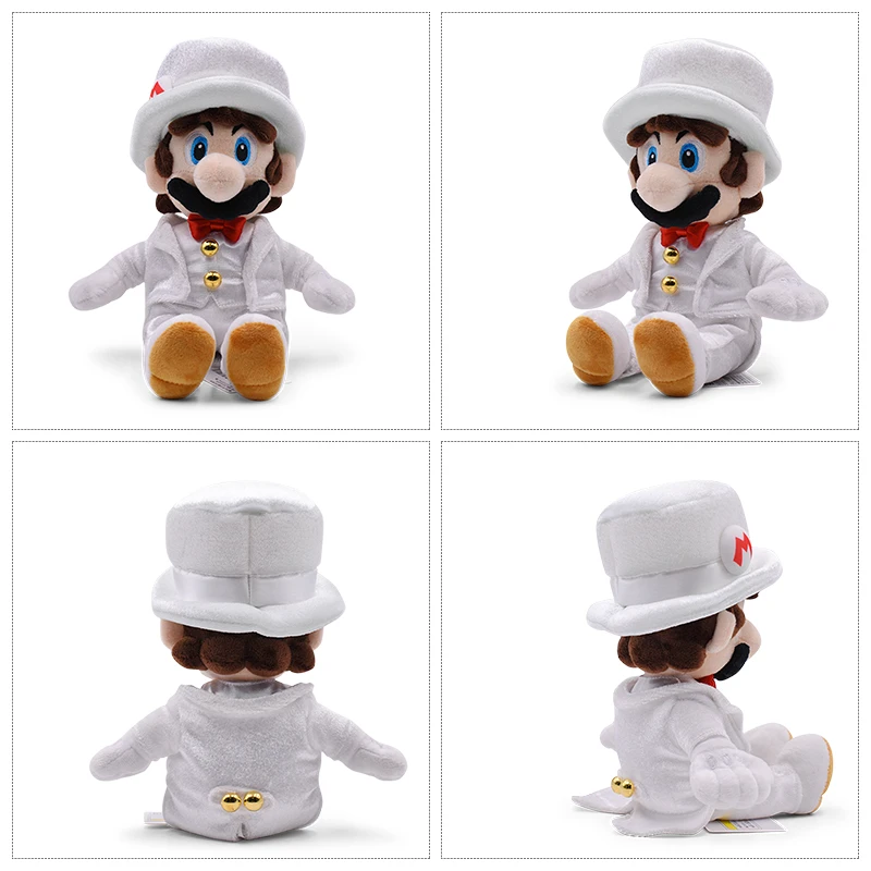 Mario Kleid Prinzessin Plüsch Spielzeug Prinzessin Pfirsich Mario Prinz Bowser Kleid zeremonielle Hochzeits feier Cosplay ausgestopfte Puppe Kinder Geschenk