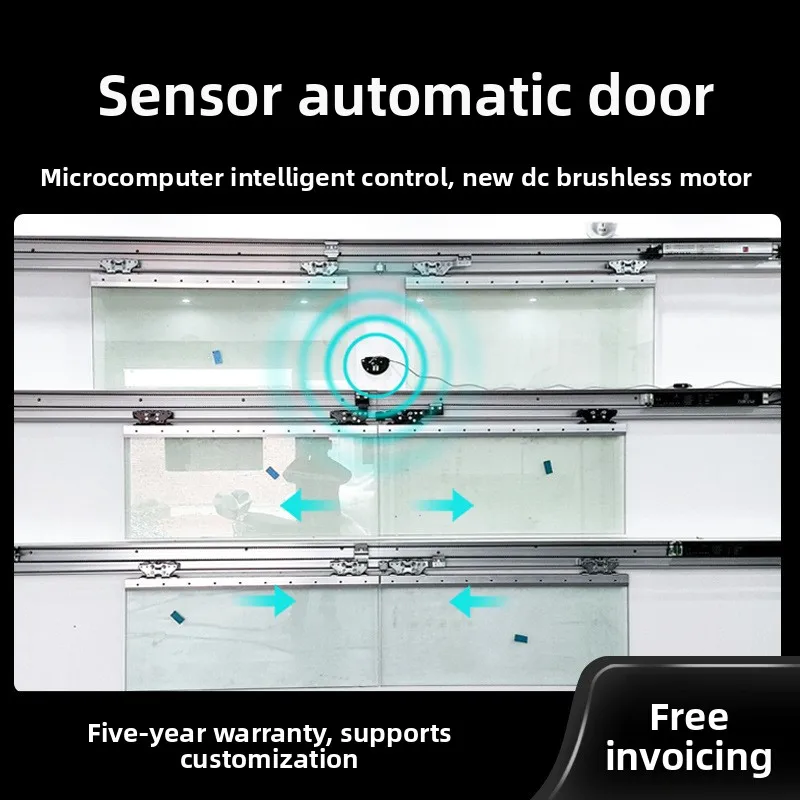Automatic door, motor complete unit, electric glass translation induction door, sliding door