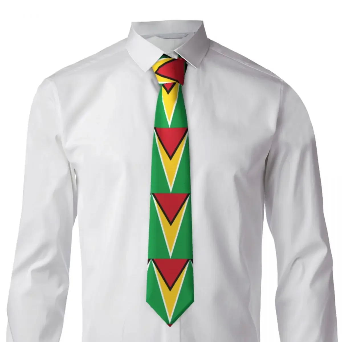 

Flag Of Guyana Tie Emblem Stripe Wedding Party Neck Ties Unisex Adult Fashion Necktie Accessories Quality Pattern Collar Tie