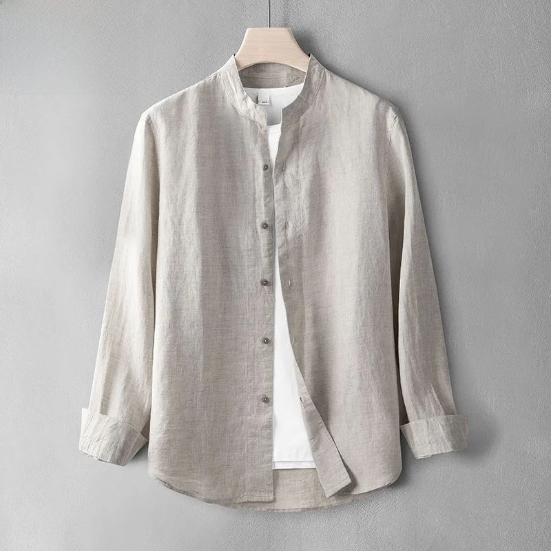 

Китайский Sle винтажный полный льняной длинный све irt, мужская летняя тонкая льняная ткань, повседневная цветная верхняя одежда irt