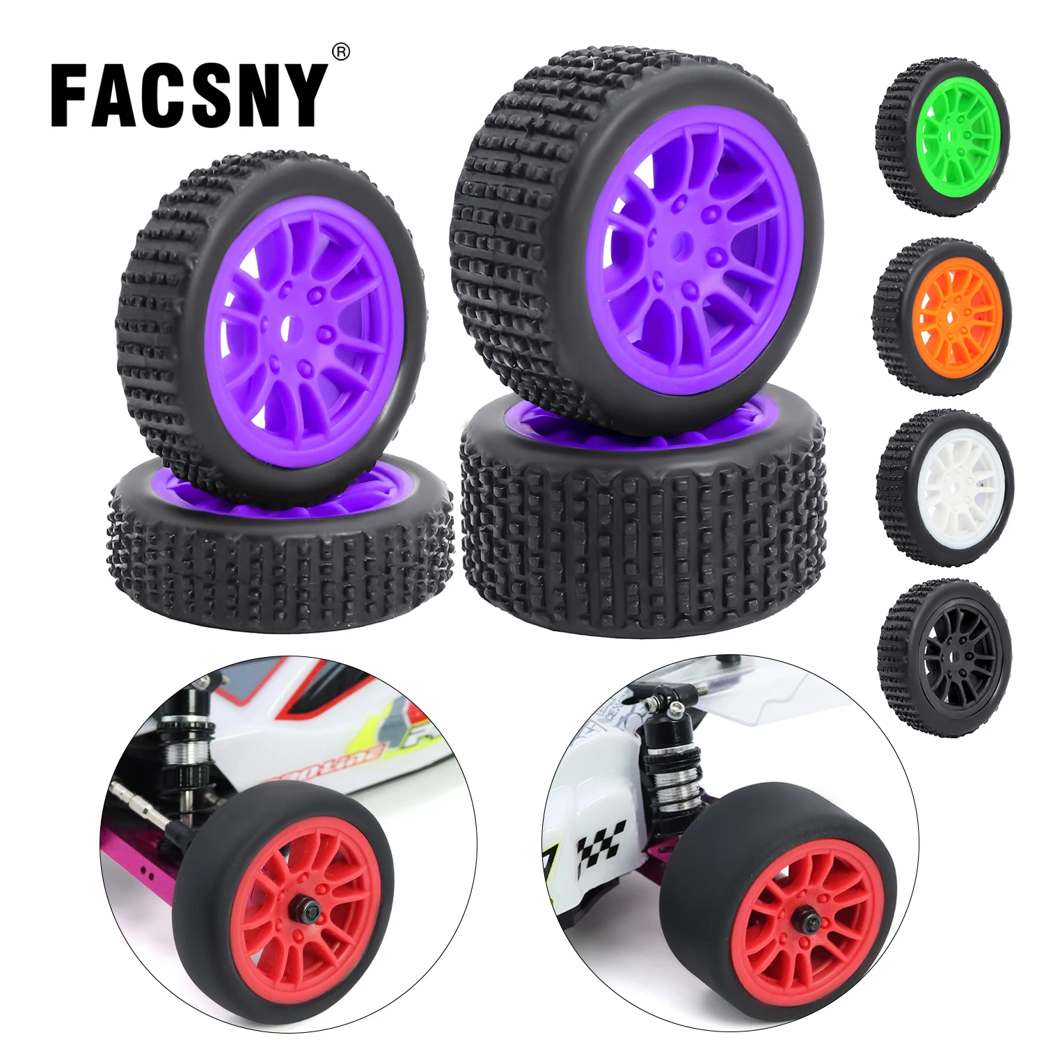 Felgi z oponami LOSI Micro-B 1/24, wstępnie zamontowane, do buggy, piasty do 1/28 Losi Micro-T WLtoys 244016, część tuningowa do samochodów RC