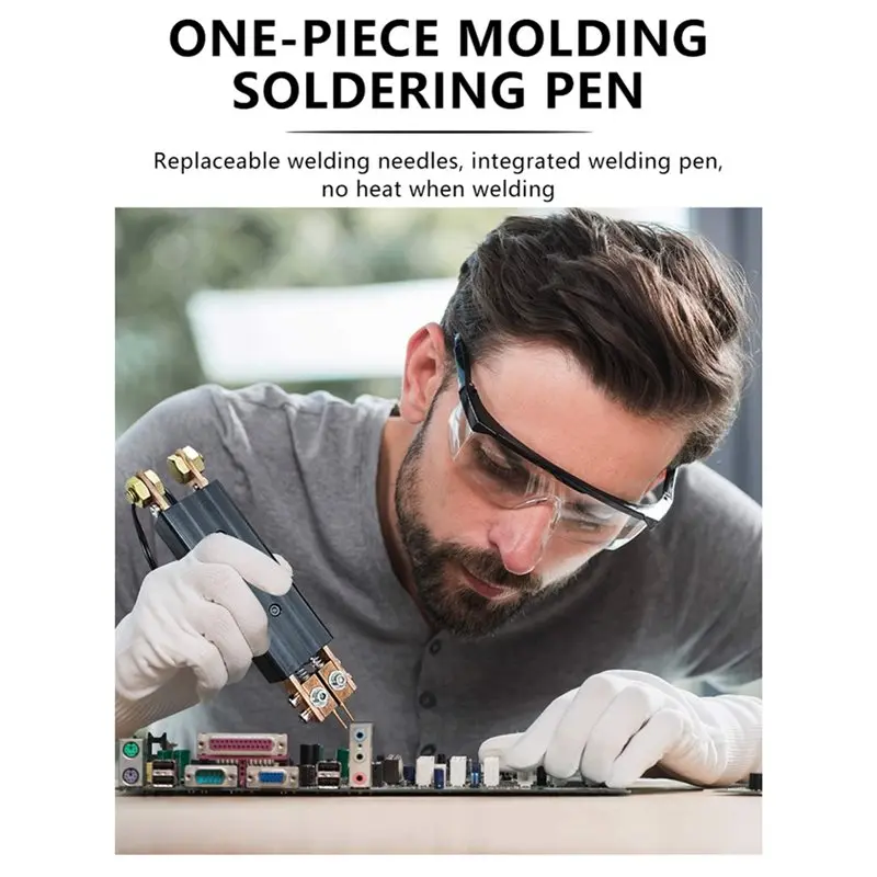 PORK-Spot Welder Tool DIY Spot Welding Pen, 18650 CNC Copper Chuck 3-15Mm 10AWG Cable Handheld Battery Pack