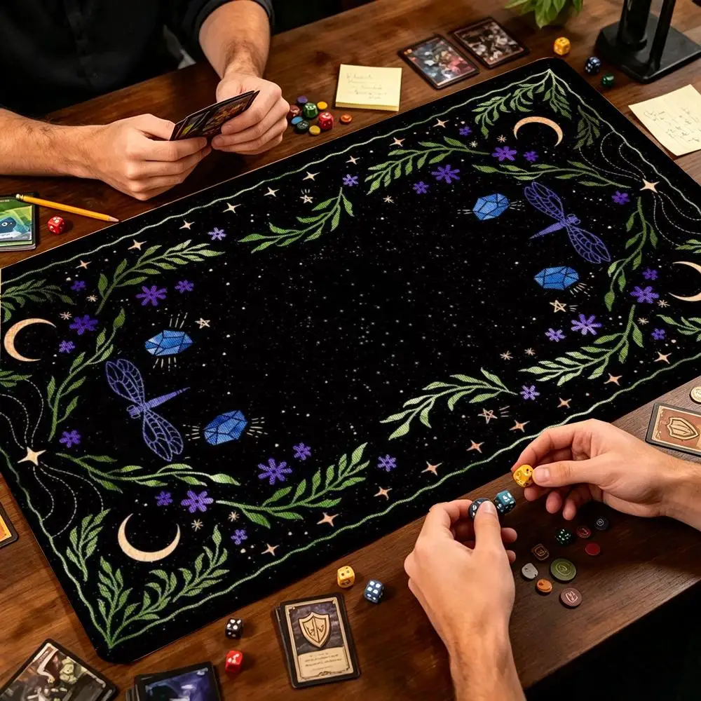 Zodiac Astrology Magic Circle TCG Playmat Non‑Slip Rubber Constellation Tarot Large Desk Mat Extended Gaming Mouse Pad Card Game