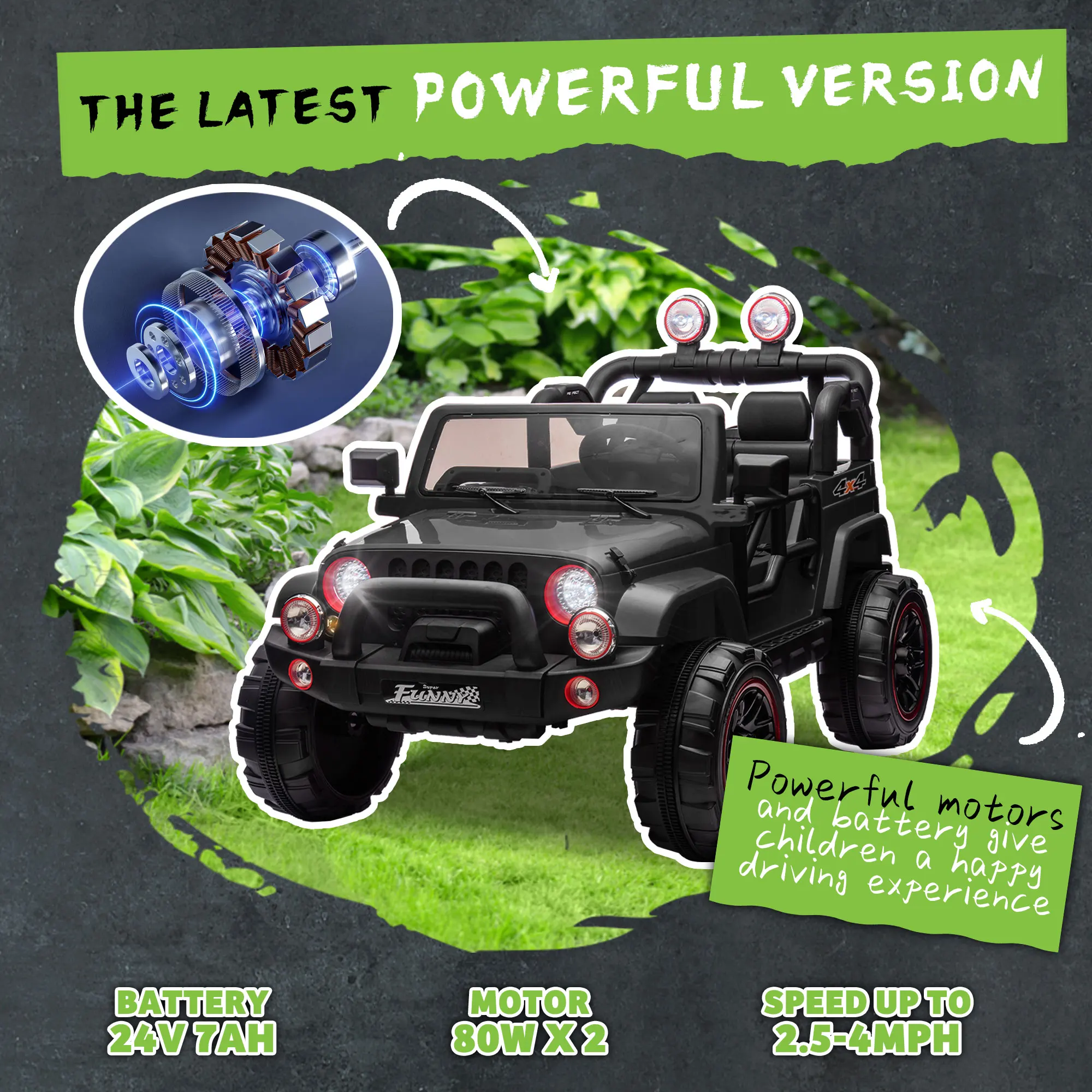 รถยนต์ไฟฟ้าสำหรับเด็ก 24V 80W  - Kids Outdoor Electric Car บทวิจารณ์และราคา