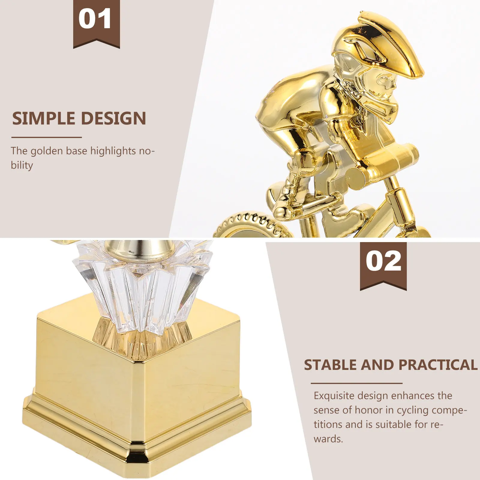 Cycling Trophy: Gold Plastic Award Trophy - Winner Competition Prize - Bicycling Race Reward for ’S Games & Celebrations