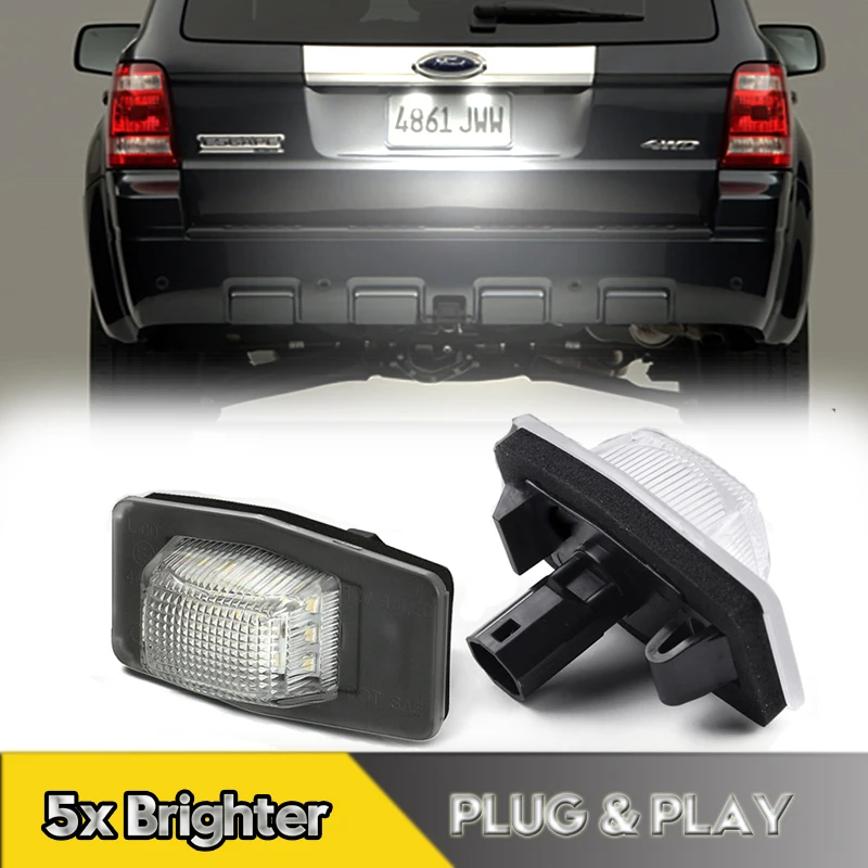 

2x For Mazda 323 Miata MX-5 MPV Protege LED Number License Plate Light Lamps For Ford Escape Maverick Laser Lynx Mercury Mariner