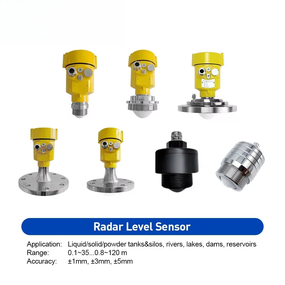 4-20mA RS485 Submersible Level Transmitter Ultrasonic Radar Tank Diesel  Water Level Sensor