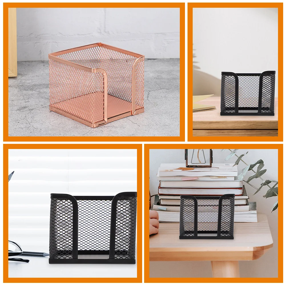 2 Pcs Note Box Notepad Dispenser Napkin Holder Mesh Organizer Memo Square Container Case Bracket Paper Office Pads