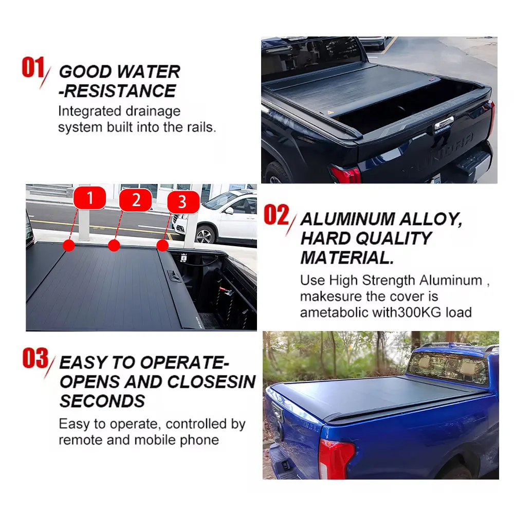 أغطية سرير الشاحنة غطاء تونيو غطاء غطاء مصراع الأسطوانة الكهربائية للسيارة الرياضية لعام 2023 رينجر وايلدtrak