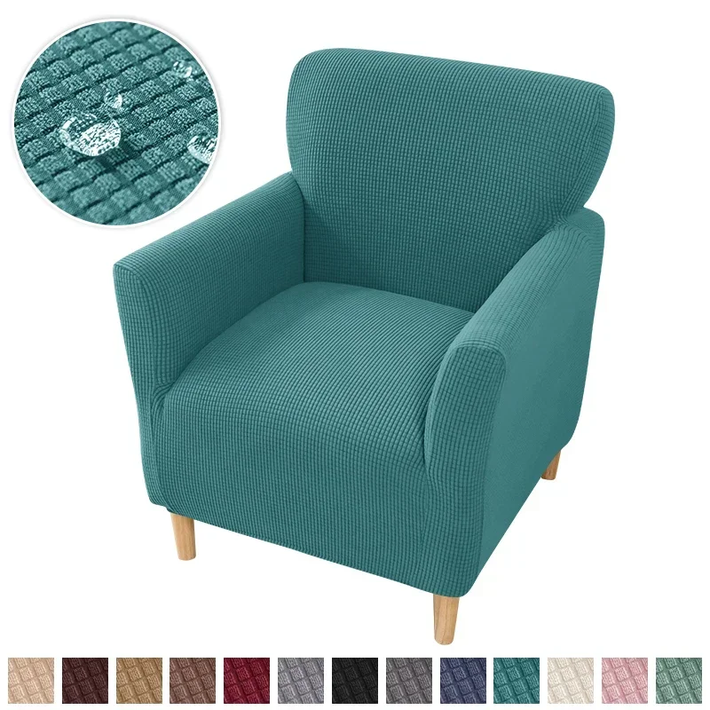 

Water Repellent Club Tub Chair Cover Polar Fleece Stretch Armchair Slipcovers for Living Room Elastic Relax Single Sofa Covers B