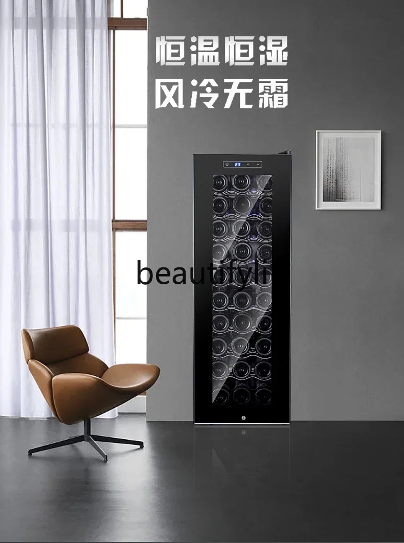 

B61 Constant temperature moisturizing air-cooled electronic wine cabinet solid wood shelf living room ice bar tea cabinet with