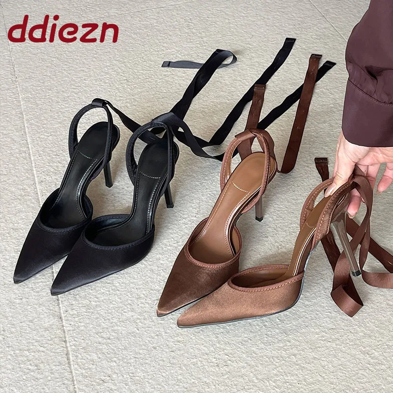أزياء من الدانتل متابعة مضخات السيدات أحذية عالية الكعب الصنادل الجديدة في 2026 الإناث أشار تو الأحذية أنيقة النساء رقيقة الكعوب الأحذية #1