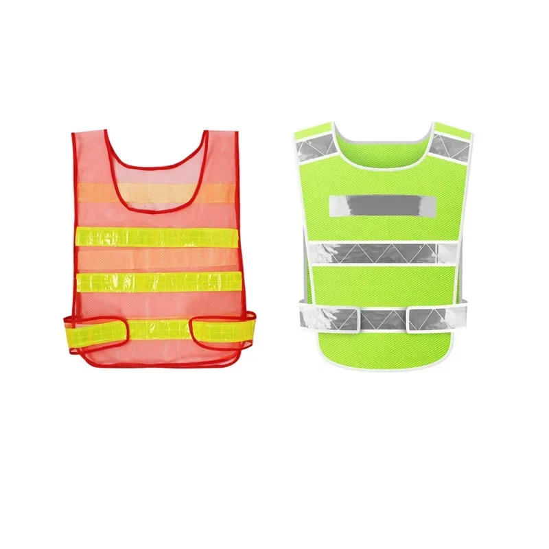 반사 보안 재킷 조정 가능한 민소매 안전 조끼 야외 달리기 스포츠를위한 통기성 안전 의류 작업복