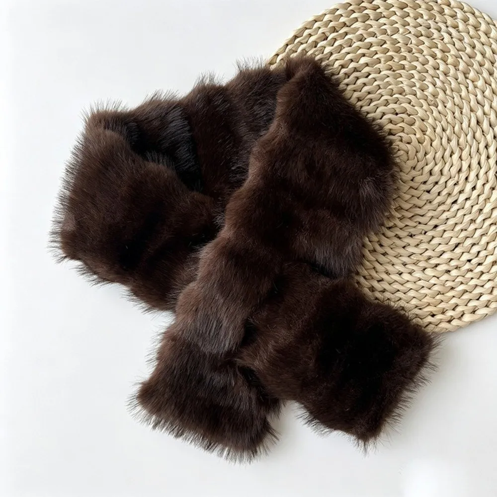 Fashion Thick Winter Hat Scarf Set Windproof Faux Fur Faux Fur Hat Scarf Set Warm Ear Protection Fur Snood Scarf Winter