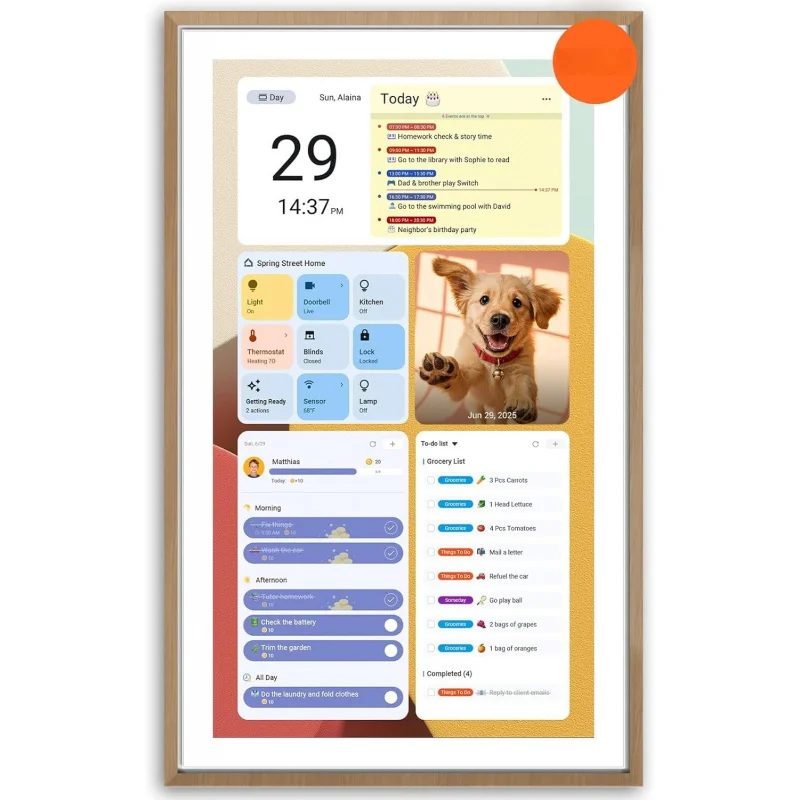 21.5-inch Digital Calendar : Dual Mode Smart Wall Planner, No Subscription, Install Apps, Sync Calendars, Electronic T