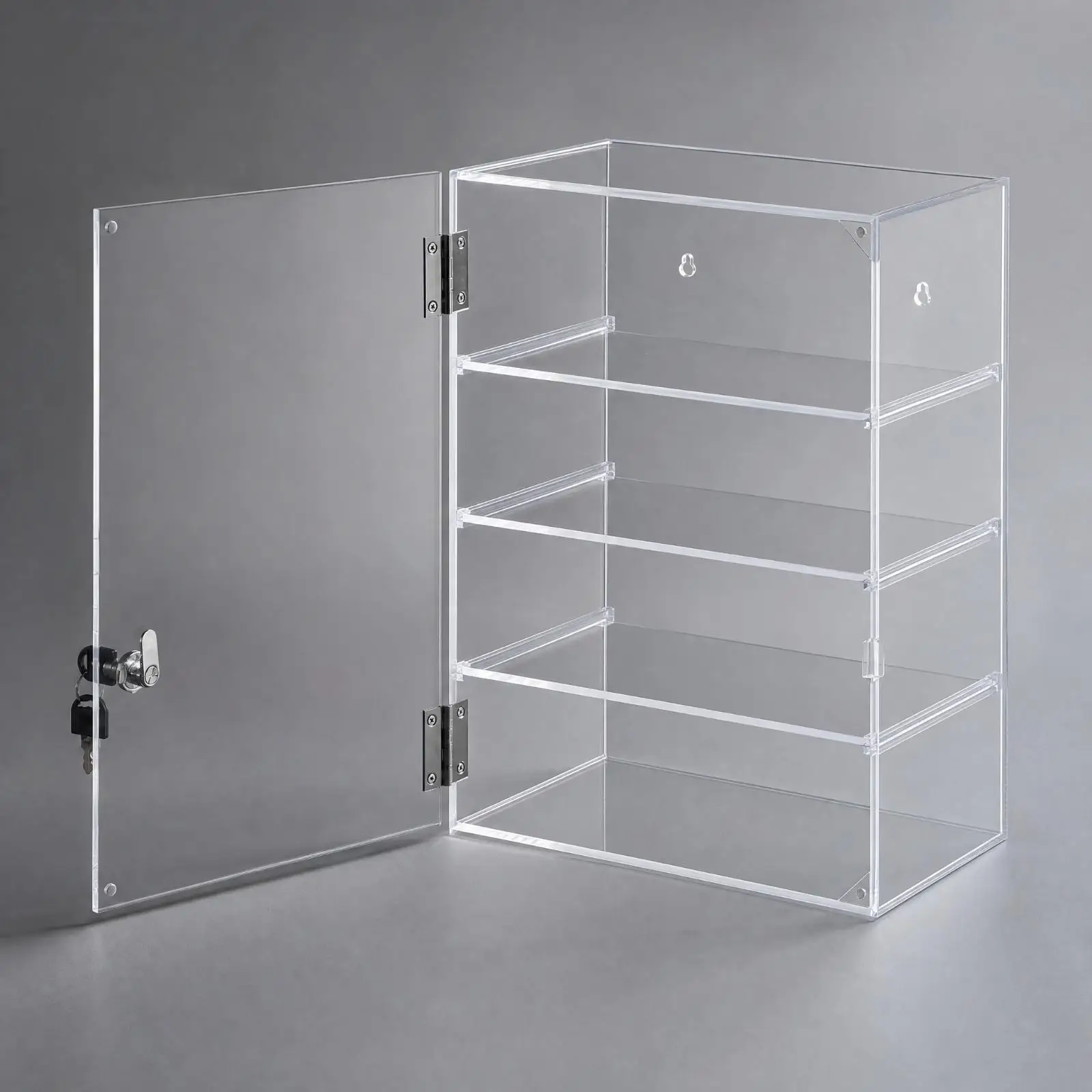 Clear Acrylic Display Cabinet Transparent Lockable Acrylic Display Case Dustproof High Transparency for Collectors, Hobby Areas